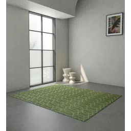 jaipur rugs Green Geometric Wool 8 ft x 10 ft Hand knotted Carpet-picture-30