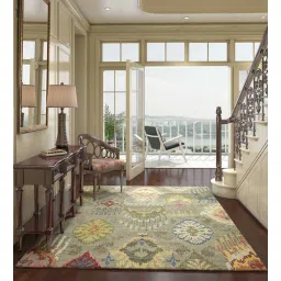 jaipur rugs Grey Ikat Wool 9 ft x 12 ft Hand Knotted Carpet-picture-11