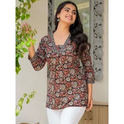 JAIPUR SARAI Women Floral Printed Cotton Top-picture-31