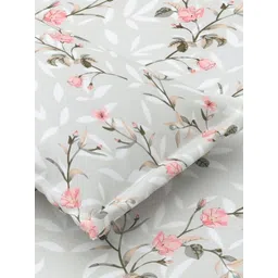 Jaipur Weaves Grey & Pink Floral Pure Cotton Queen Bedsheet With 2 Pillow Covers-picture-38