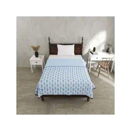 JaipurFabric Blue Mulmul Cotton 180 TC Jaal Darbar Reversible Single Bed Dohar-picture-19