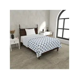 JaipurFabric Blue Pure Cotton 180 TC Paisley Reversible Single Bed Dohar-picture-36