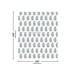 JaipurFabric Blue Pure Cotton 240 TC Printed King Size Bedsheet with 2 Pillow Covers image 5