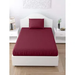 JaipurFabric Dark Pink Poly Cotton 150 TC Single Bedsheet with 1 Pillow Cover-picture-28