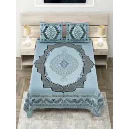 JaipurFabric Multicolor Cotton Printed 200 TC King Size Bedsheet with 2 Pillow Covers-picture-41