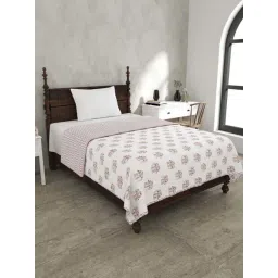 JaipurFabric Pink Pure Cotton 180 TC Elephant Reversible Single Bed Dohar-picture-11