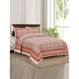 JaipurFabric Red 180 TC 100% Cotton Rangolis Double Bedsheet with 2 Pillow Covers-picture-23