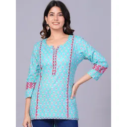 JAIPURI COLLECTION Women Floral Printed Phulkari Pure Cotton Phulkari Kurti-picture-34