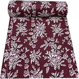 Jaipuri Handmade Floral Printed Pure Cotton Unstitched Dress Material Sanganeri Fabric for Blouse/Plazzo,Kurti/Lehenga/Saree/Piece Material for Girl/Women-picture-12