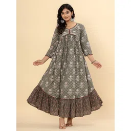 Jaipurite Women Floral Printed Empire Maxi Dress-picture-15