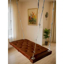 JAIRI TRADERS Brown Wooden TuftedSwings-picture-49