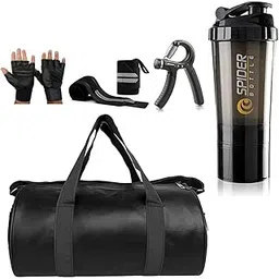 jais boy - we made for young generation JAIS BOY Combo Set Gym Bag with Gym Gloves, Black 500 ml Shaker Bottle, and Black Foam Hand Gripper Gym kit for Men and Women-picture-33