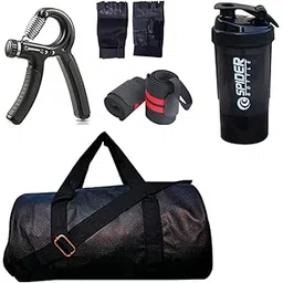 jais boy - we made for young generation JAISBOY Combo Set Gym Bag with Gym Gloves with Red Wrist Support Band and Black Shaker Bottle and Black Hand Gripper-picture-17