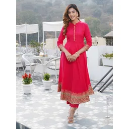 Jaitpuriya Women Floral Printed Regular Kurta with Trousers & With Dupatta-picture-12