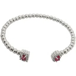 jaivas 925 Sterling Silver Flexible Kada with White Stone | Elegant Cascade Design | Timeless and Modern Jewelry for Women-picture-12