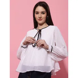 JAKANARY Tie-Up Neck Georgette Top-picture-20