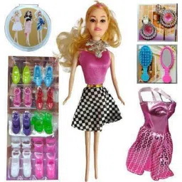 jalaunsportscreations kutuyasBaby Fashion Doll With Shoes & Fashion Accessories Kit Play Set For Girls, Kids Gift and Showpiece Multicolour (Multicolor)-picture-34