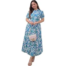 JALMALA’s Blue Cotton Long Top/Dress: Illusion Print || Kurti, Kurta, Dress or Gown for Teenage Girls & Women (LB)-picture-39