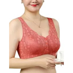 jalodari Women's Seamless Removable Padded Printed with Front 4 Button Open Nursing/Breastfeeding/Maternity Bra-picture-47