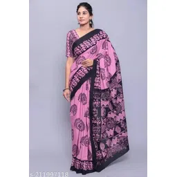 JALTHER Ethnic Motifs Pure Cotton Block Print Saree-picture-13
