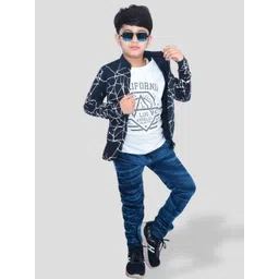 Jam & Sugar Boys Navy Blue Printed Jacket T-shirt-picture-34