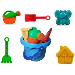 jambuwala enterprise SandGame Castle Bucket Plastic Beach Toy Set for Gardening Tool,Home,Shovel,Rake-picture-23