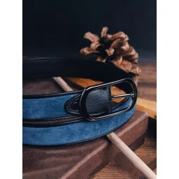 James Aston Marcello Ultimo Blue & Black Leather Solid Reversible Belt-picture-41