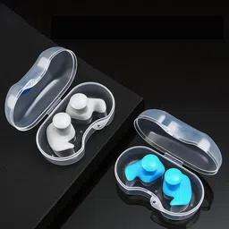 james international Earplugs for Swimming Bathing and Sleeping, Professional Reusable Silicone Swim Earplugs for Adult and children Swimmers, Watersports, Shower, Bathing, Scuba diving 1 Pair White image 1