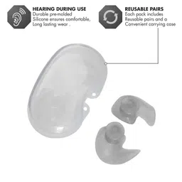 james international Earplugs for Swimming Bathing and Sleeping, Professional Reusable Silicone Swim Earplugs for Adult and children Swimmers, Watersports, Shower, Bathing, Scuba diving 1 Pair White image 3