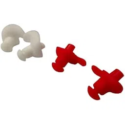 james international Silicone Earplugs for Swimming Bathing and Sleeping, Professional Reusable Silicone Swim Earplugs for Adult and children Swimmers, Watersports, Shower, Bathing, 2 Pair (Red & White) (Red & White)-picture-15