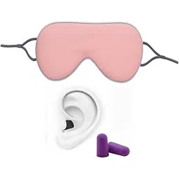 james international Ultra Soft Sleeping Mask with 20 dB Sound Blocking Ear Plugs | Comfortable, Skin-Friendly & Light Blocking Eye Cover | Perfect for Home, Travel, Office & Restful Night Sleep (1 Pink & 1 Pair Purple)-picture-39