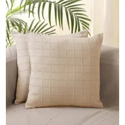 jamio firati Beige Geometric Cotton 16 x 16 Inches Cushion Covers (Set of 2)-picture-32