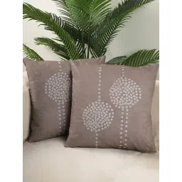 Jamio Firati Grey Cotton Embroidery Cushion Cover - Set of 2-picture-31