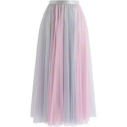 janak Girl's Double Colour net Fabric midi Skirt-picture-37