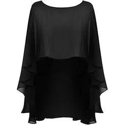 janak 'n' masaaya High Low Chiffon Cape- DN- 505- Front - 15 inches, back - 30 inches length-picture-12