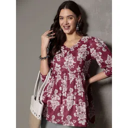 JANAKDULARI CREATION Floral Print Cotton Top-picture-34