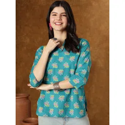 JANAKDULARI CREATION Floral Print Cotton Top-picture-36