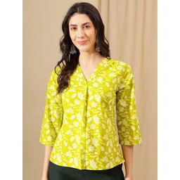 JANAKDULARI CREATION Floral Print Cotton Top-picture-40