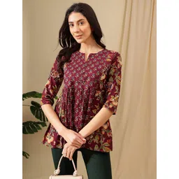 JANAKDULARI CREATION Floral Print Cotton Top-picture-35