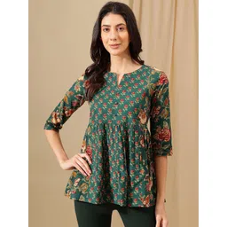 JANAKDULARI CREATION Floral Print Cotton Top-picture-17
