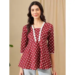 JANAKDULARI CREATION Floral Print Cotton Top-picture-32