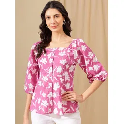 JANAKDULARI CREATION Floral Print Cotton Top-picture-19