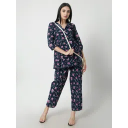 JANAKDULARI CREATION Women Floral Printed Pure Cotton Top With Trousers-picture-35