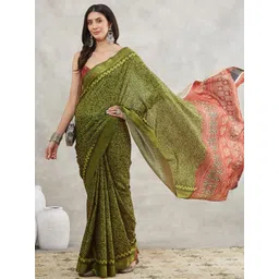 Janasya Bandhani Silk Blend Saree-picture-26