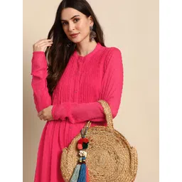 Janasya Dobby Weave Poly Chiffon Kurta-picture-19