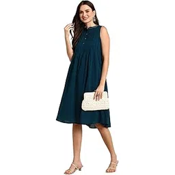 janasya Women's Fit and Flare Knee Length Dress-picture-13