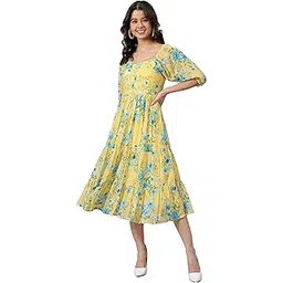 janasya Women's Fit and Flare Midi Dress-picture-15