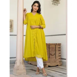 Janasya Yellow Solid Kurtas image 5