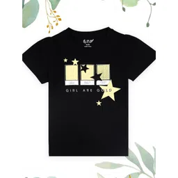 J&JP Girls Typography Printed Applique T-shirt-picture-50