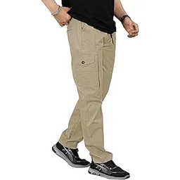 Cargo || Men Cargo Pants || Men Cargo Pants Cotton || Cargos for Men (Pattern-No-9-Black-M) (in, Alpha, M, Regular, Black)-image-2